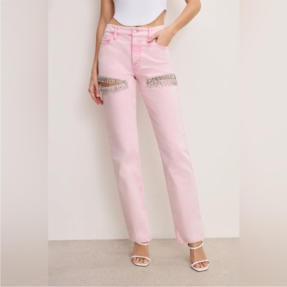 GOOD ICON STRAIGHT DIAMOND JEANS - NWT - ROSE QUARTZ